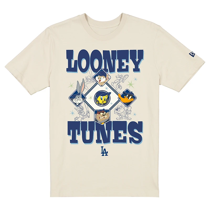 Unisex New Era Cream Los Angeles Dodgers Looney Tunes T-Shirt