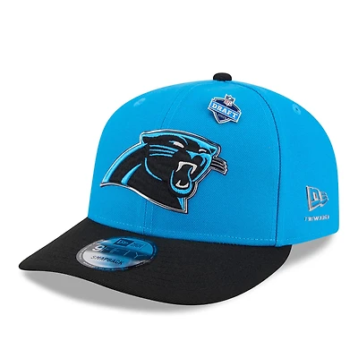 Men's New Era Blue/Black Carolina Panthers 2026 NFL Draft On Stage Pre-Curved 9FIFTY Snapback Hat