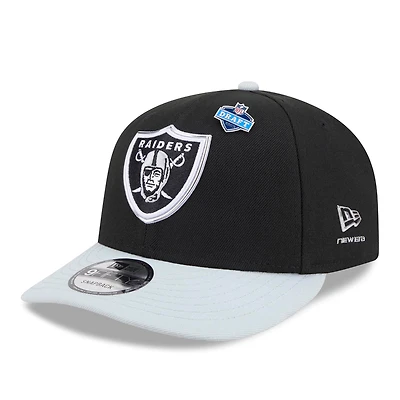 Men's New Era  Black/Silver Las Vegas Raiders 2026 NFL Draft On Stage Pre-Curved 9FIFTY Snapback Hat