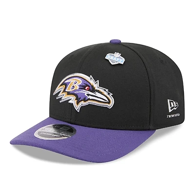 Men's New Era Black/Purple Baltimore Ravens 2026 NFL Draft 9SEVENTY Adjustable Hat