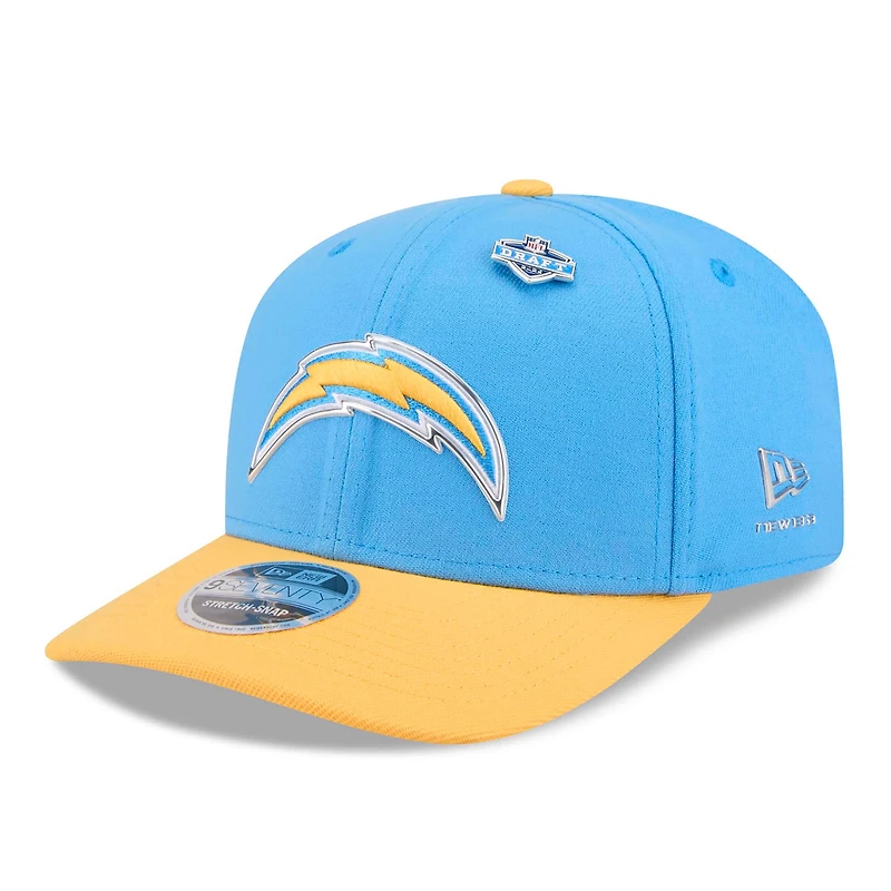 Men's New Era Powder Blue/Gold Los Angeles Chargers 2026 NFL Draft 9SEVENTY Adjustable Hat