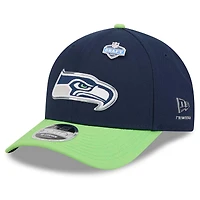 Men's New Era  College Navy/Neon Green Seattle Seahawks 2026 NFL Draft 9FORTY M-Crown Adjustable Hat