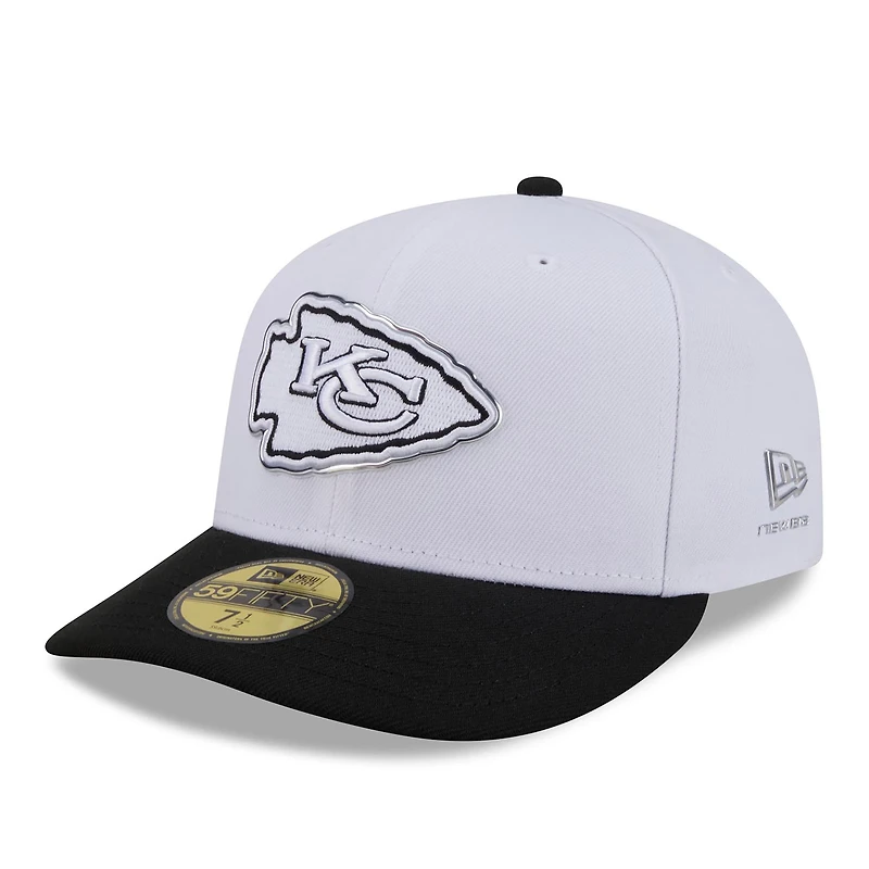 Men's New Era White/Black Kansas City Chiefs 2026 NFL Draft Pre-Curved 59FIFTY Fitted Hat