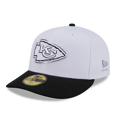 Men's New Era White/Black Kansas City Chiefs 2026 NFL Draft Pre-Curved 59FIFTY Fitted Hat