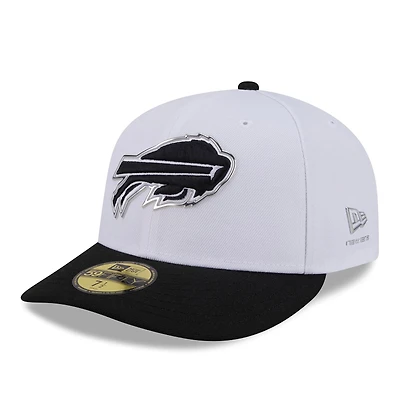 Men's New Era White/Black Buffalo Bills 2026 NFL Draft Pre-Curved 59FIFTY Fitted Hat