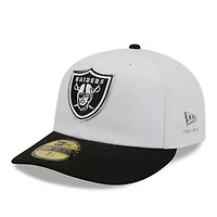 Men's New Era  White/Black Las Vegas Raiders 2026 NFL Draft Pre-Curved 59FIFTY Fitted Hat
