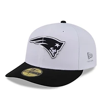 Men's New Era  White/Black New England Patriots 2026 NFL Draft Pre-Curved 59FIFTY Fitted Hat