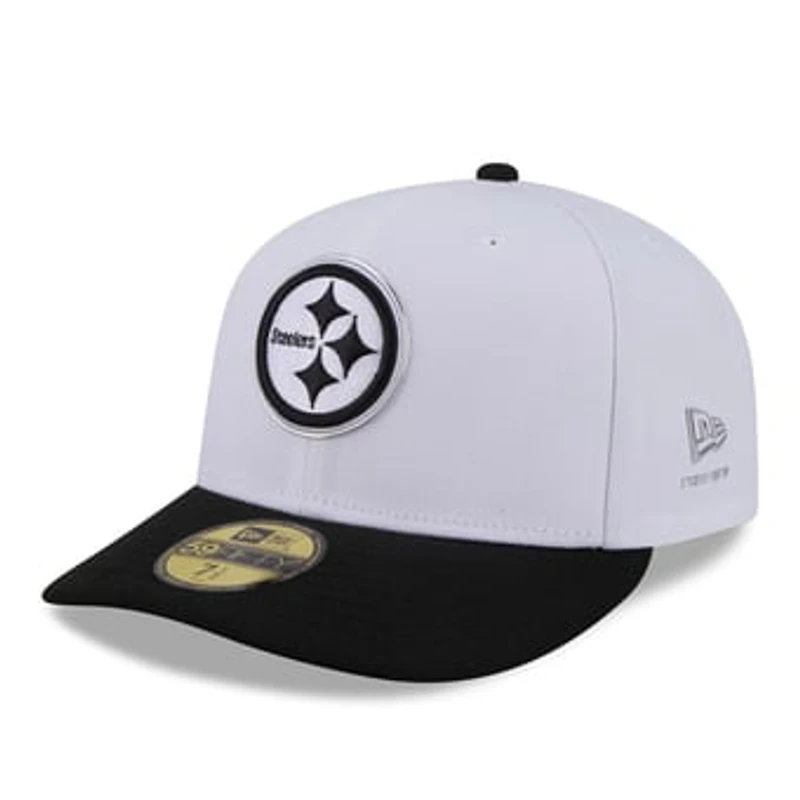 Men's New Era  White/Black Pittsburgh Steelers 2026 NFL Draft Pre-Curved 59FIFTY Fitted Hat