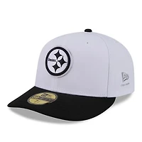 Men's New Era  White/Black Pittsburgh Steelers 2026 NFL Draft Pre-Curved 59FIFTY Fitted Hat