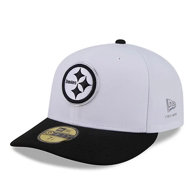 Men's New Era  White/Black Pittsburgh Steelers 2026 NFL Draft Pre-Curved 59FIFTY Fitted Hat