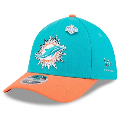 Men's New Era Aqua/Orange Miami Dolphins 2026 NFL Draft 39THIRTY M-Crown Flex Hat