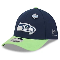 Men's New Era  College Navy/Neon Green Seattle Seahawks 2026 NFL Draft 39THIRTY M-Crown Flex Hat