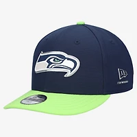 Youth New Era  College Navy/Neon Green Seattle Seahawks 2026 NFL Draft Pre-Curved 9FIFTY Snapback Hat