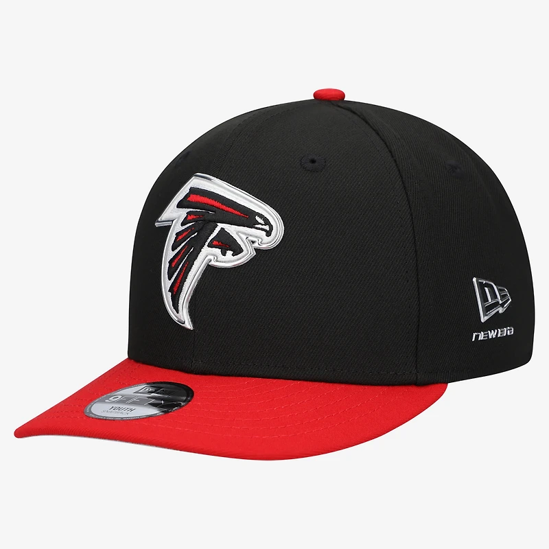 Youth New Era  Black/Red Atlanta Falcons 2026 NFL Draft Pre-Curved 9FIFTY Snapback Hat