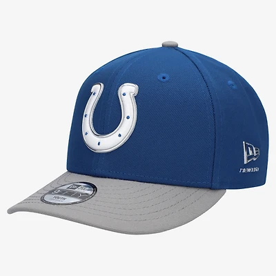 Youth New Era  Royal/Gray Indianapolis Colts 2026 NFL Draft Pre-Curved 9FIFTY Snapback Hat