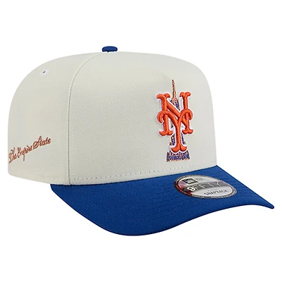 Men's New Era Cream/Royal New York Mets Two-Tone Empire State 9FIFTY A-Frame Adjustable Hat