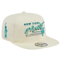 Men's New Era Cream New York Mets Chrome Golfer Adjustable Hat