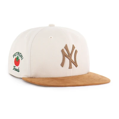 Men's '47 x Petroni Foods Cream New York Yankees Suede Captain Snapback Hat