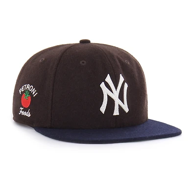 Men's '47 x Petroni Foods Brown New York Yankees Wool Captain Snapback Hat