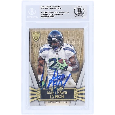 Marshawn Lynch Seattle Seahawks Autographed 2012 Topps Supreme #77 #/462 Beckett Fanatics Witnessed Authenticated Card