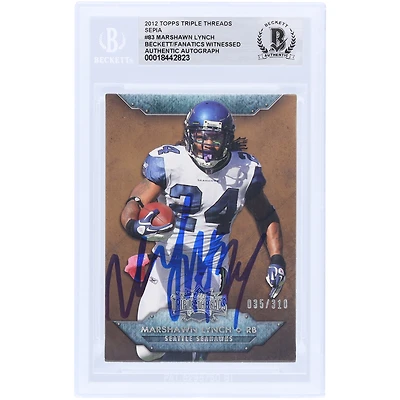 Marshawn Lynch Seattle Seahawks Autographed 2012 Topps Triple Threads Sepia #83 #/310 Beckett Fanatics Witnessed Authenticated Card