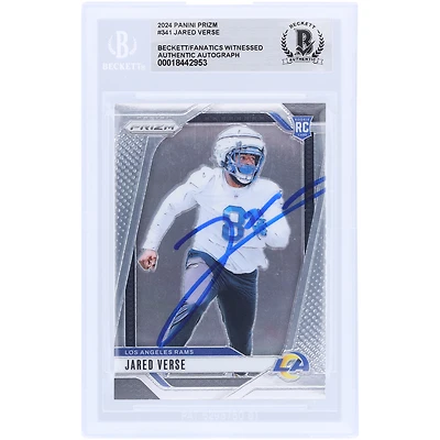 Jared Verse Los Angeles Rams Autographed 2024 Panini Prizm #341 Beckett Fanatics Witnessed Authenticated Rookie Card