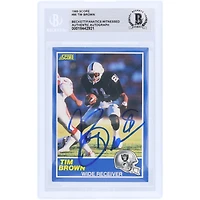 Tim Brown Los Angeles Raiders Autographed 1989 Score #86 Beckett Fanatics Witnessed Authenticated Card