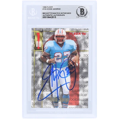 Eddie George Houston Oilers Autographed 1996 Fleer #155 Beckett Fanatics Witnessed Authenticated Rookie Card