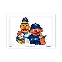 Seattle Mariners Bert & Ernie 14" x 20" Sesame Street Limited Edition Fine Art Print