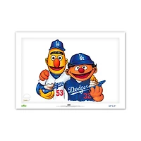 Los Angeles Dodgers Bert & Ernie 14" x 20" Sesame Street Limited Edition Fine Art Print