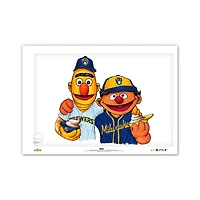 Milwaukee Brewers Bert & Ernie 14" x 20" Sesame Street Limited Edition Fine Art Print