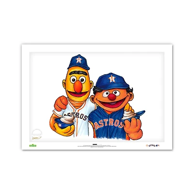 Houston Astros Bert & Ernie 14" x 20" Sesame Street Limited Edition Fine Art Print