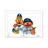 Detroit Tigers Bert & Ernie 14" x 20" Sesame Street Limited Edition Fine Art Print
