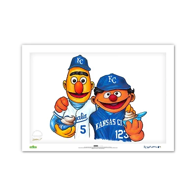 Kansas City Royals Bert & Ernie 14" x 20" Sesame Street Limited Edition Fine Art Print