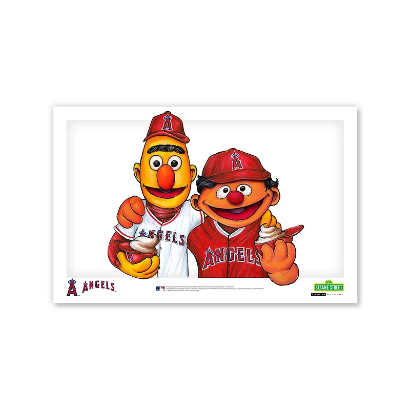 Los Angeles Angels Bert & Ernie 11" x 17" Sesame Street Poster Print
