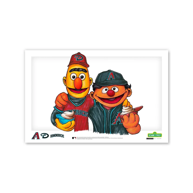Arizona Diamondbacks Bert & Ernie 11" x 17" Sesame Street Poster Print
