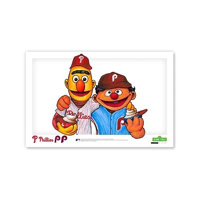 Philadelphia Phillies Bert & Ernie 11" x 17" Sesame Street Poster Print