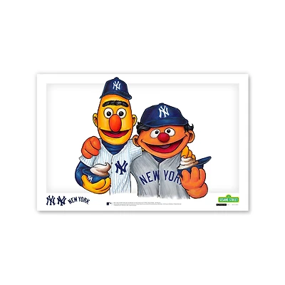 New York Yankees Bert & Ernie 11" x 17" Sesame Street Poster Print