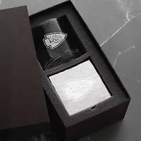 Wendell August Forge Kansas City Chiefs Etched Rocks Glass & Square Coaster Set