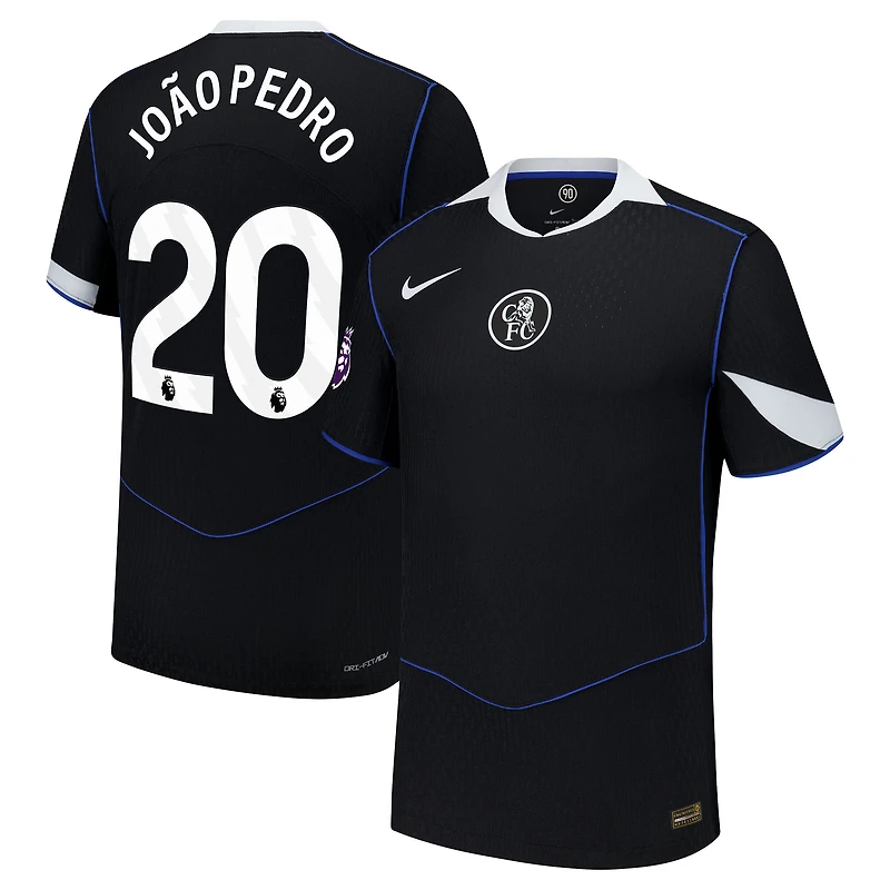 Men's Nike João Pedro Black Chelsea 2025/26 Third Authentic Player Jersey