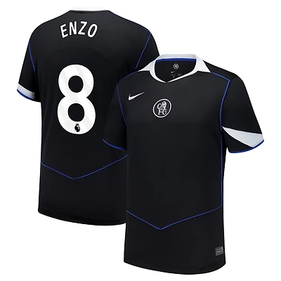 Men's Nike Enzo Fernández Black Chelsea 2025/26 Third Replica Player Jersey