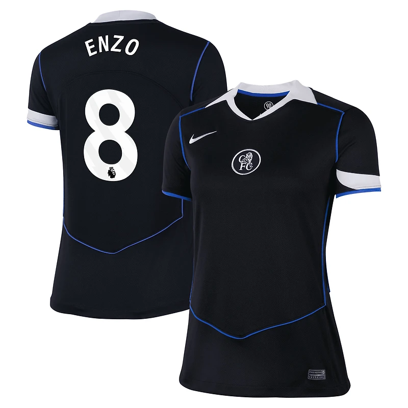 Women's Nike Enzo Fernández Black Chelsea 2025/26 Third Replica Player Jersey