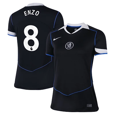 Women's Nike Enzo Fernández Black Chelsea 2025/26 Third Replica Player Jersey