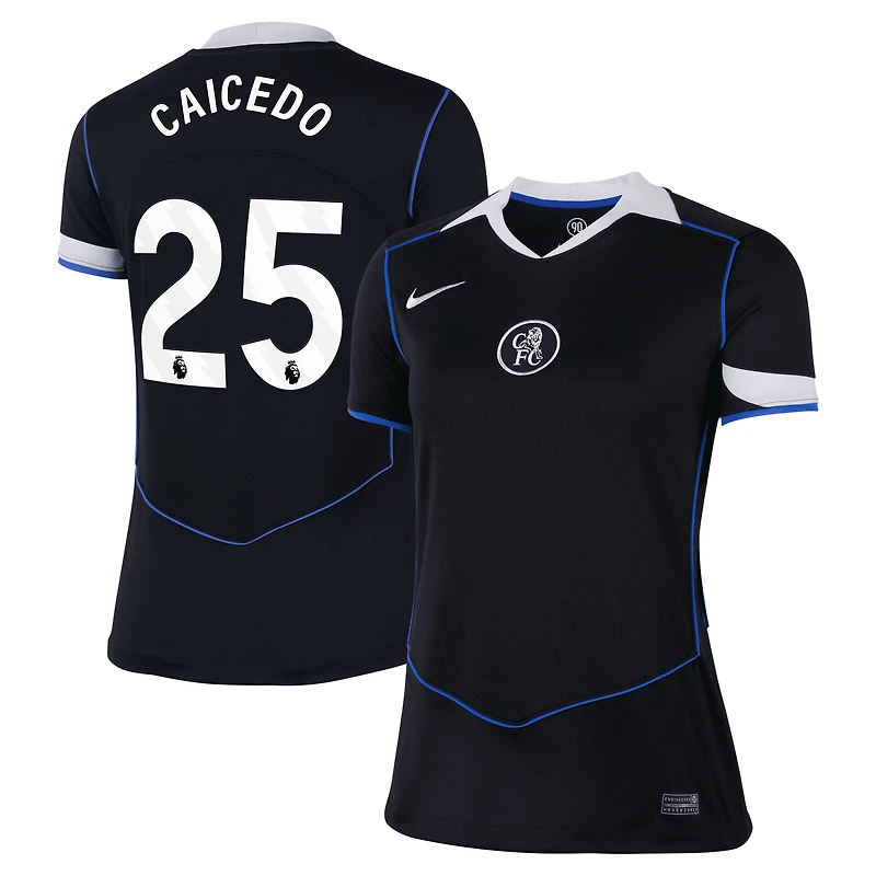 Women's Nike Moisés Caicedo Black Chelsea 2025/26 Third Replica Player Jersey