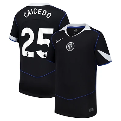Youth Nike Moisés Caicedo Black Chelsea 2025/26 Third Replica Player Jersey