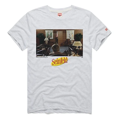 Men's Homage  Ash New York Yankees x Seinfeld Costanza And Steinbrenner T-Shirt