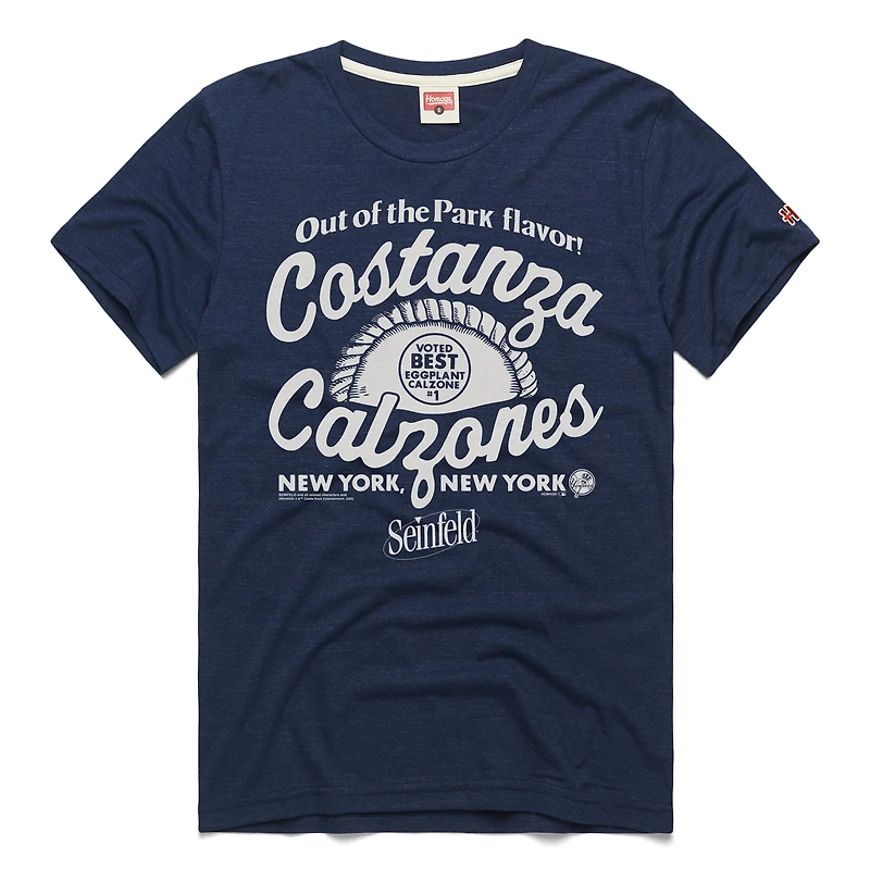 Men's Homage  Navy New York Yankees x Seinfeld Costanza's Calzones T-Shirt