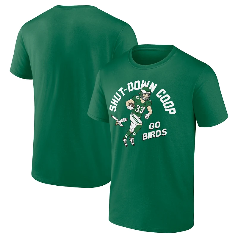 Men's Cooper DeJean Kelly Green Philadelphia Eagles Player Illustrative Pack T-Shirt