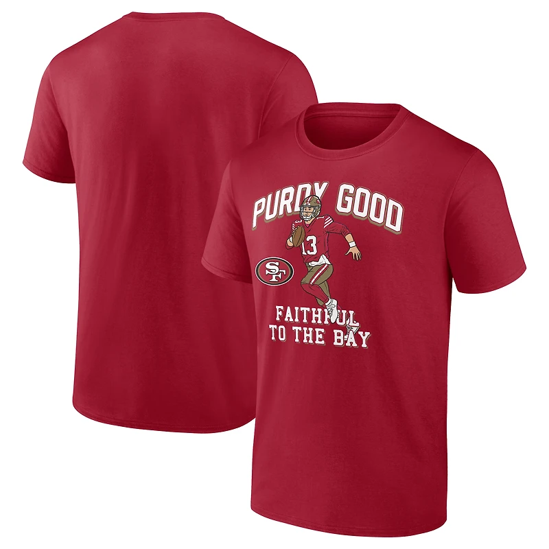 Men's Brock Purdy Scarlet San Francisco 49ers Player Illustrative Pack T-Shirt