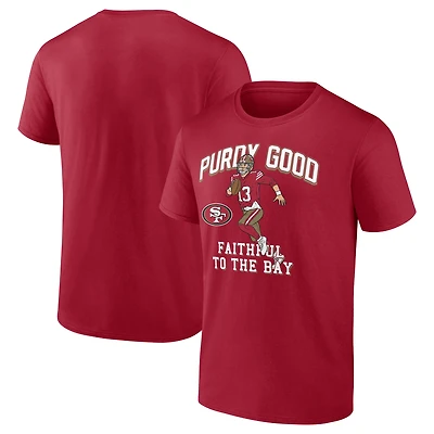 Men's Brock Purdy Scarlet San Francisco 49ers Player Illustrative Pack T-Shirt